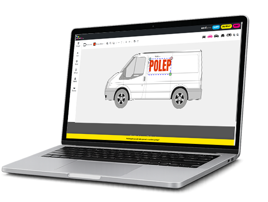 Online návrh reklamního polepu v editoru