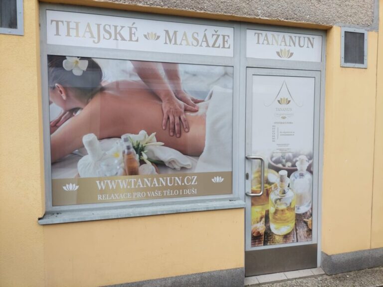 Ukázka realizace: Masáže Tananun – Polep výlohy