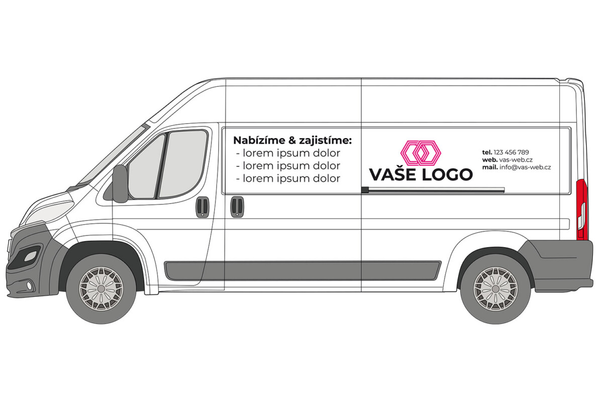 Velká dodávka – malý polep