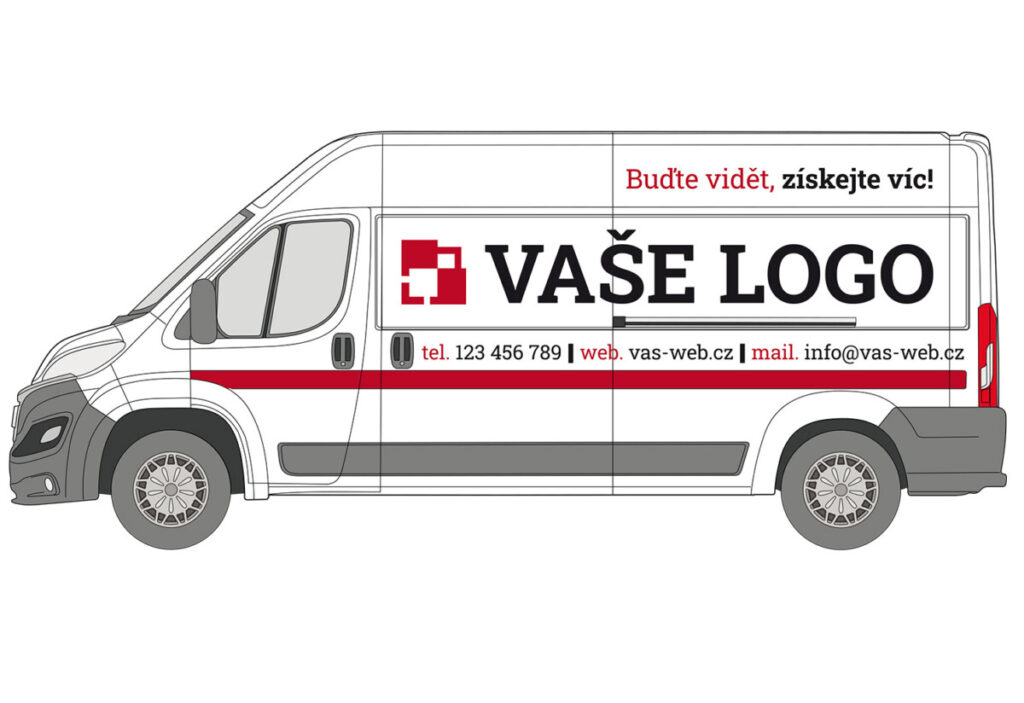 Velká dodávka – střední polep
