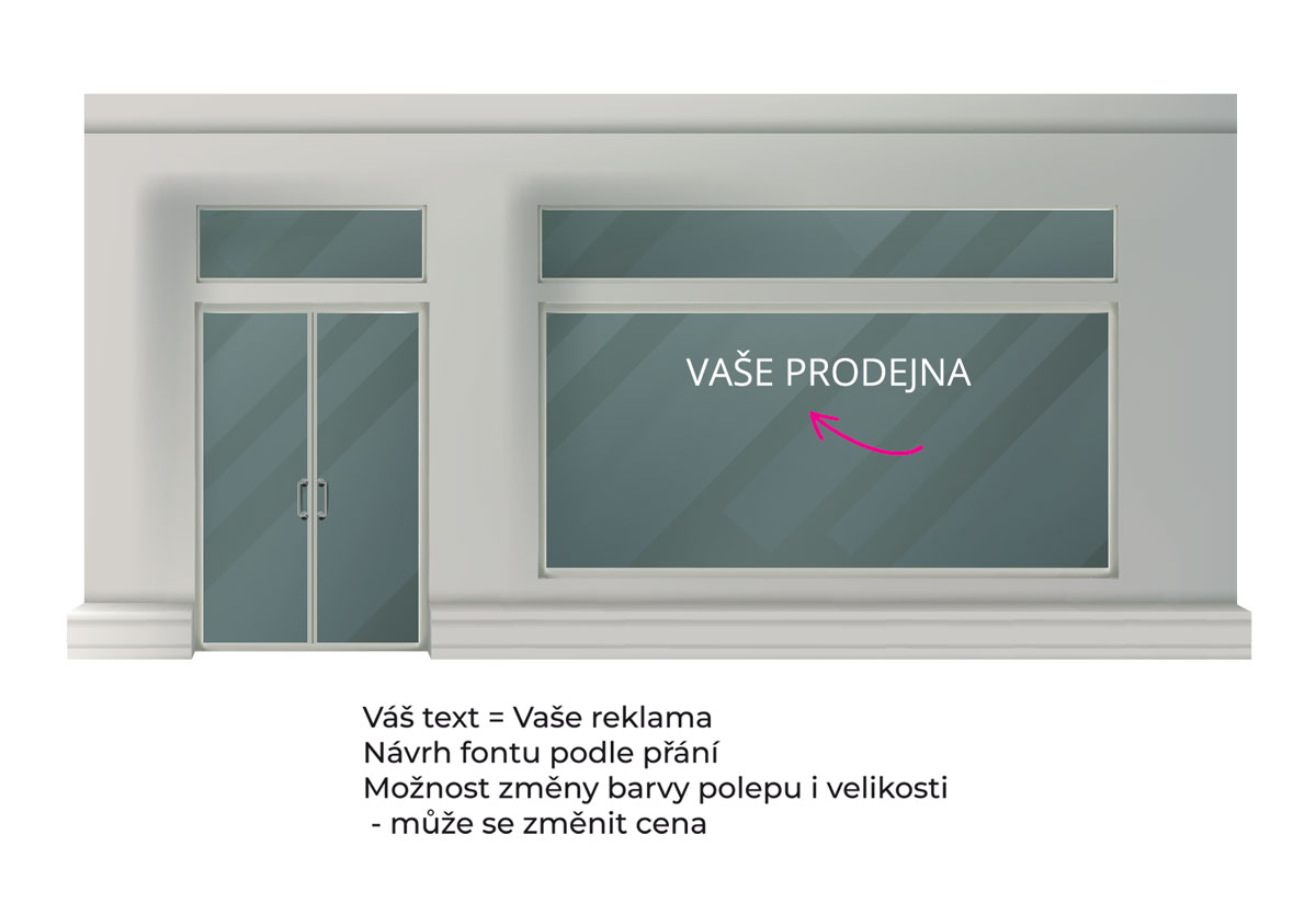 Nápis na výlohu – 100×15 cm