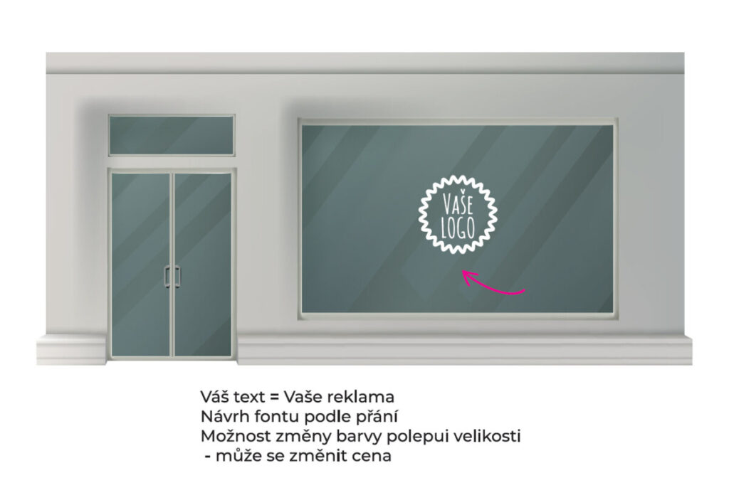 Nápis na výlohu – průměr 50 cm