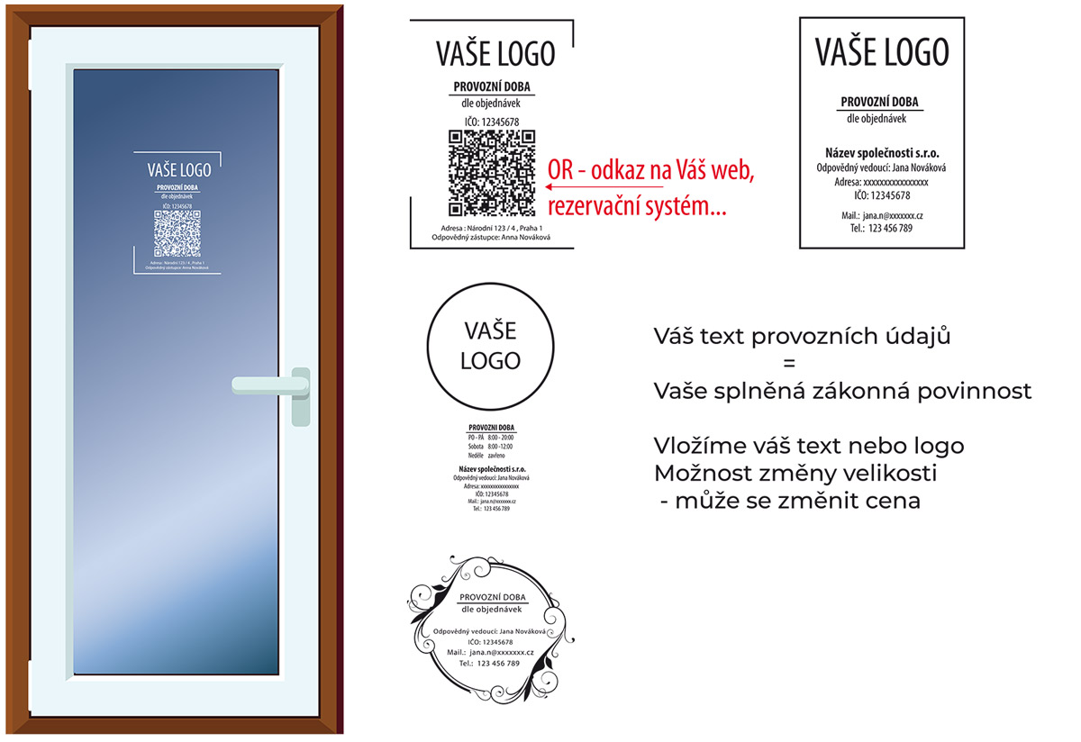 Náhled produktu: Otevírací doba - A4 řezaný polep – fotografie 1