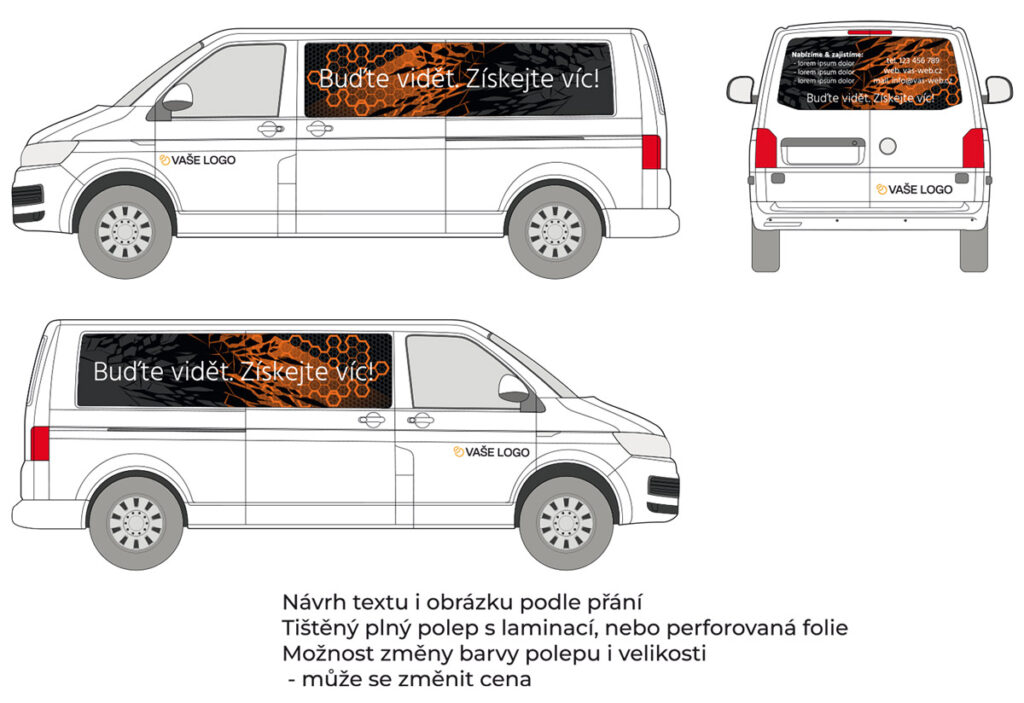Náhled produktu: Střední dodávka - tištěné prolisy + řezaná loga – fotografie 1