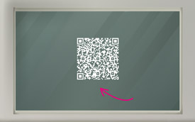 Náhled produktu: QR kód na výlohu - 50x50 cm