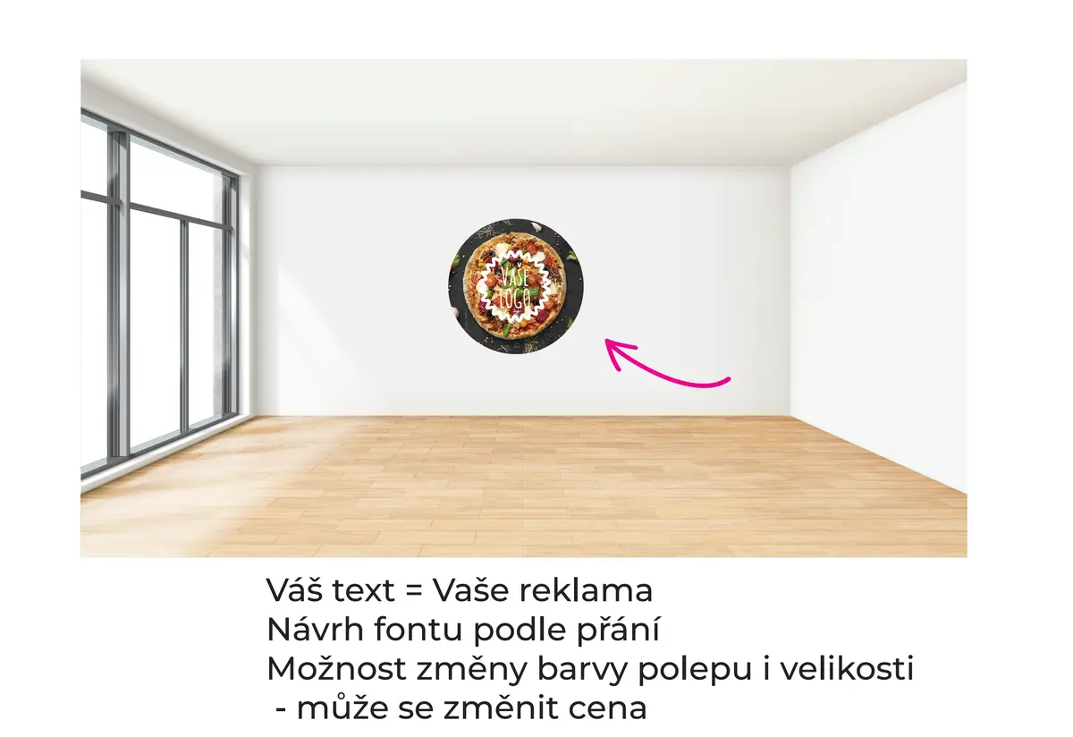 Interiérový polep tištěný - průměr 100 cm - produktový náhled