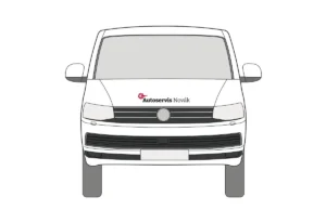Autoservis - střední dodávka - střední polep - pohled zepředu