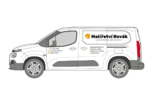 Malíř - malá dodávka - střední polep - pohled zleva