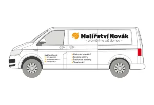 Malíř - střední dodávka - střední polep - pohled zleva