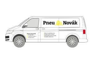 Pneuservis - střední dodávka - střední polep - pohled zleva
