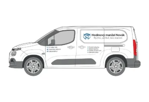 Hodinový manžel - malá dodávka - střední polep - pohled zleva