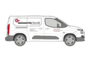 Autoservis - malá dodávka - střední polep - pohled zprava
