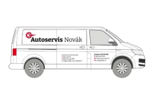 Autoservis - střední dodávka - střední polep - pohled zprava