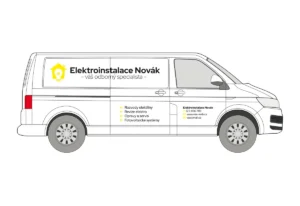 Elektrikář - střední dodávka - střední polep - pohled zprava