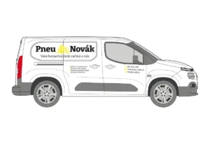 Pneuservis - malá dodávka - střední polep - pohled zprava