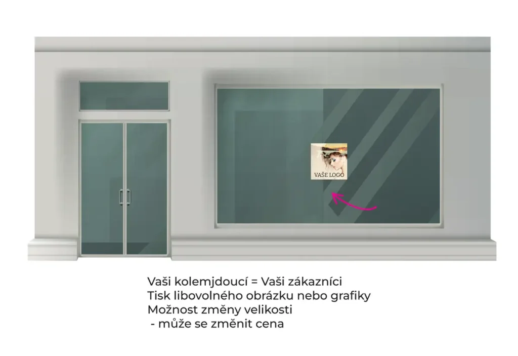 Polep tištěný na výlohu - 50x50 cm - produktový náhled