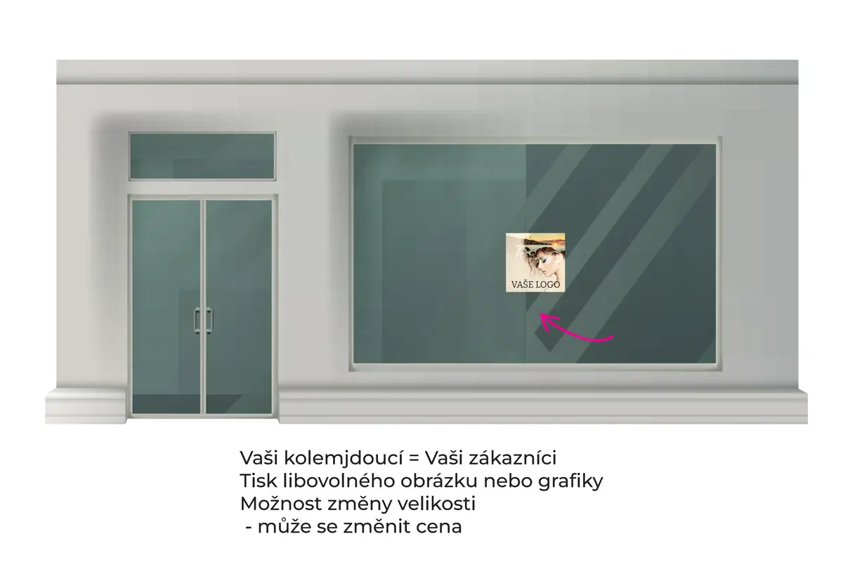 Polep tištěný na výlohu - 50x50 cm - produktový náhled