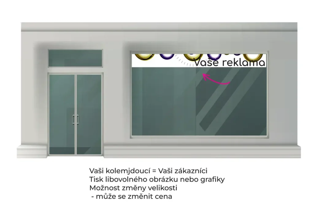 Polep tištěný pruh na výlohu - 100x30 cm - produktový náhled
