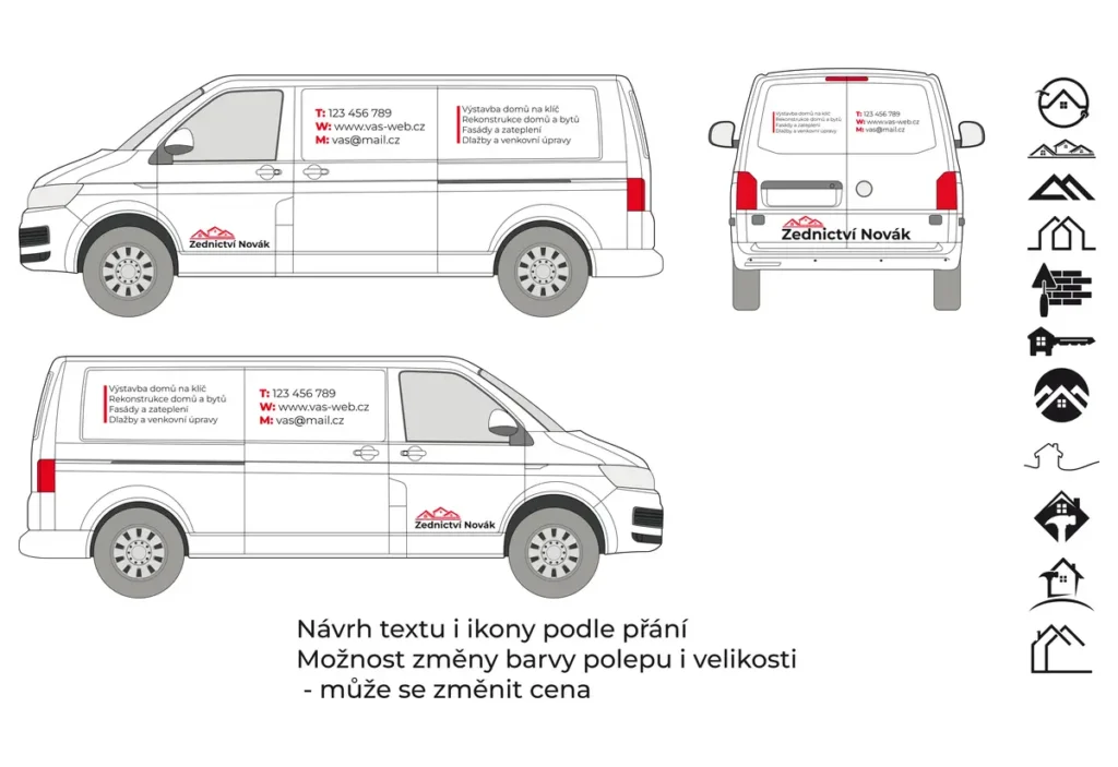 Náhled produktu: Zedník - střední dodávka - malý polep – fotografie 1