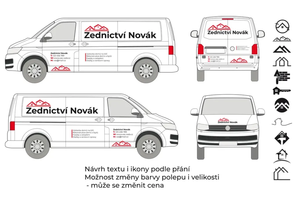 Náhled produktu: Zedník - střední dodávka - střední polep – fotografie 1