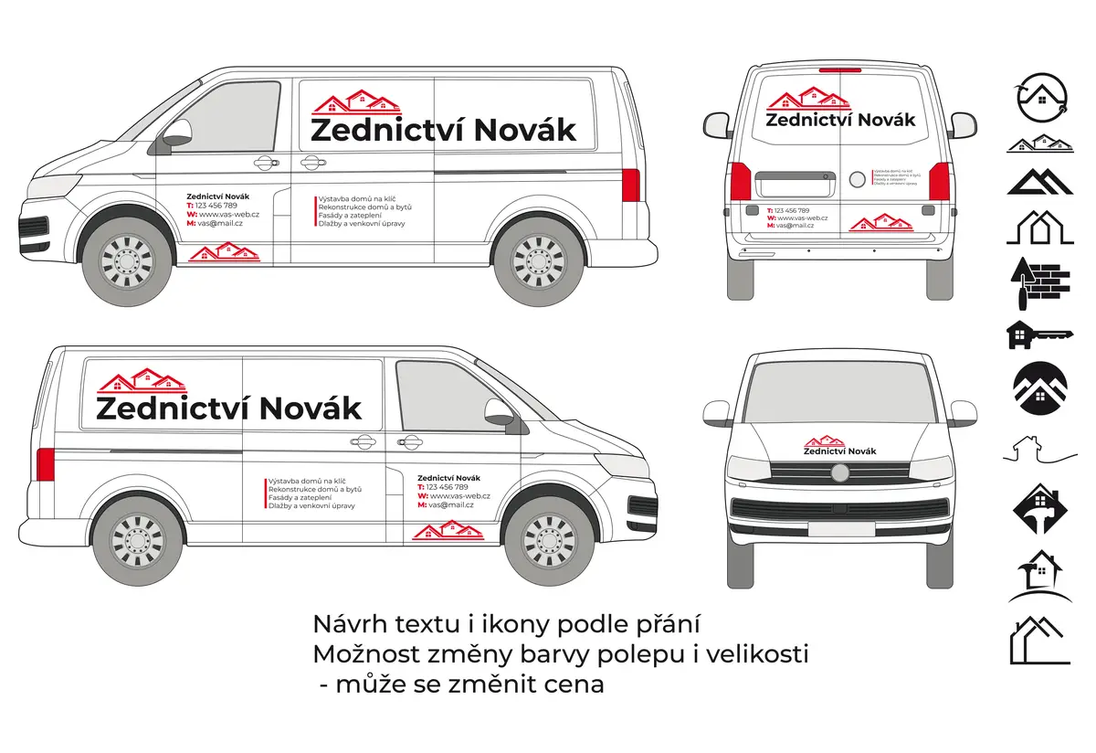 Náhled produktu: Zedník - střední dodávka - střední polep – fotografie 1