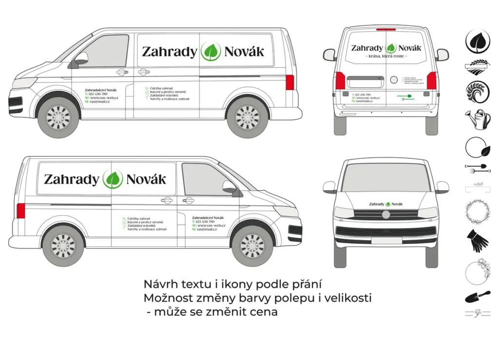 Náhled produktu: Zahradník - střední dodávka - střední polep – fotografie 1