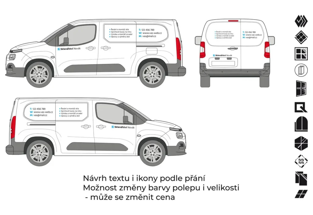 Náhled produktu: Sklenář - malá dodávka - malý polep – fotografie 1