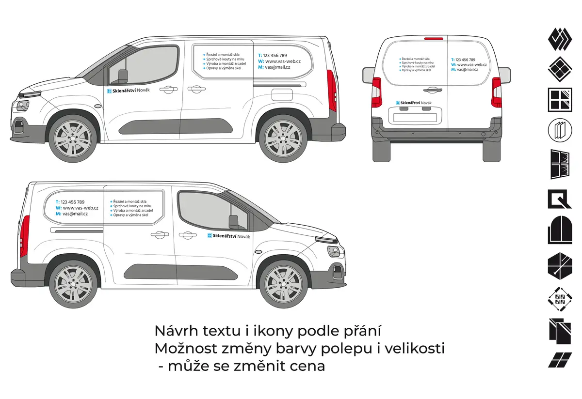Náhled produktu: Sklenář - malá dodávka - malý polep – fotografie 1