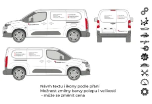 Autoservis - malá dodávka - malý polep - společný náhled