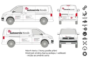 Autoservis - střední dodávka - střední polep - společný náhled