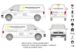 Elektrikář - střední dodávka - střední polep - společný náhled