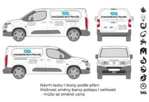 Instalatér - malá dodávka - střední polep - společný náhled