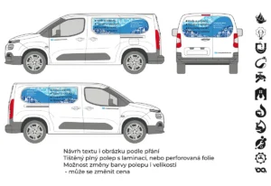 Instalatér - malá dodávka - tištěné prolisy + řezaná loga - společný náhled