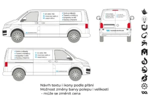 Instalatér - střední dodávka - malý polep - společný náhled