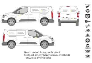Pneuservis - malá dodávka - malý polep - společný náhled