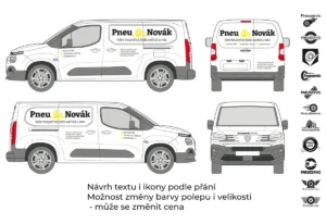 Pneuservis - malá dodávka - střední polep - společný náhled