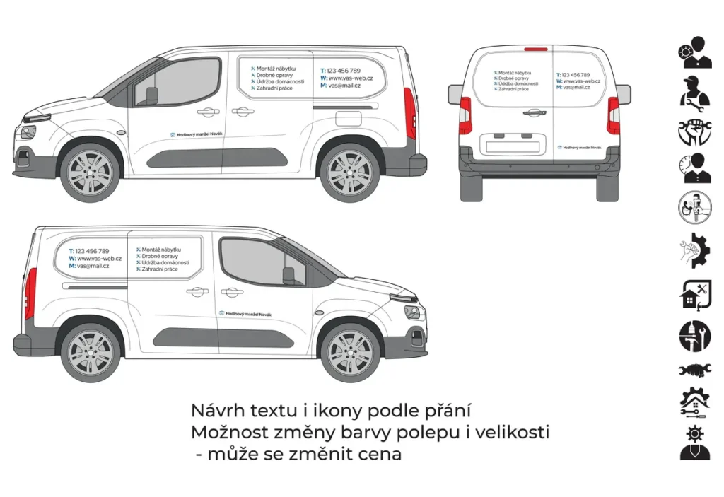 Hodinový manžel - malá dodávka - malý polep - společný náhled