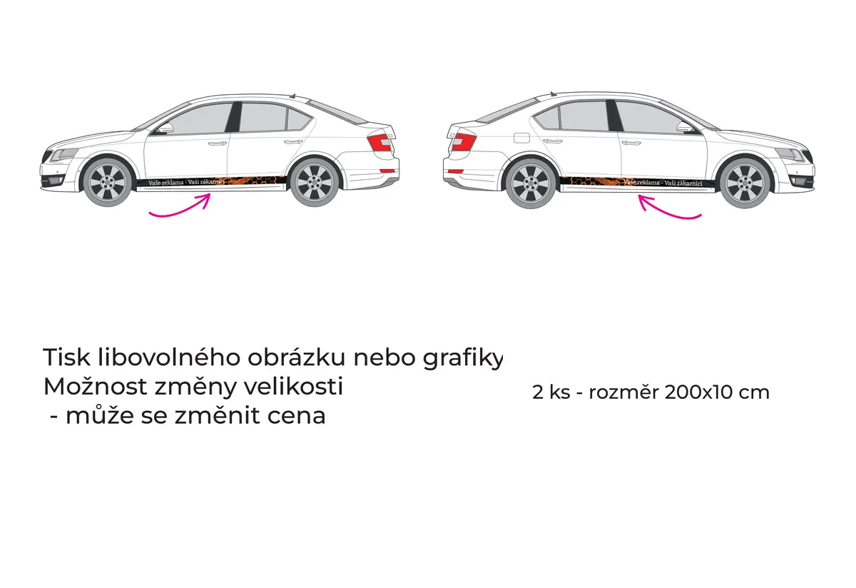 Náhled produktu: Osobní auto – tištěné pruhy – fotografie 1