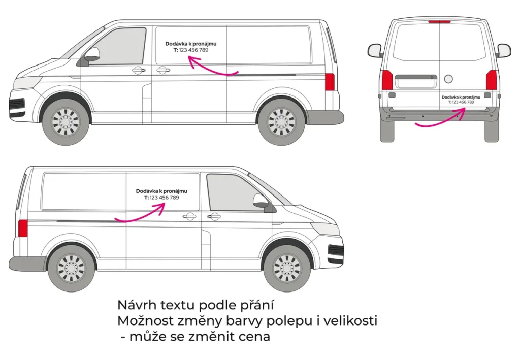 Dodávka k pronájmu - střední dodávka - malý polep - společný náhled