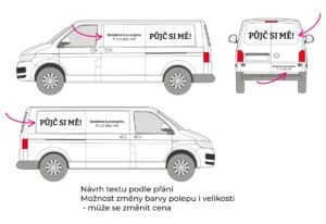 Dodávka k pronájmu - střední dodávka - střední polep - společný náhled