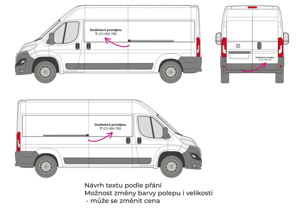 Dodávka k pronájmu - velká dodávka - malý polep - společný náhled