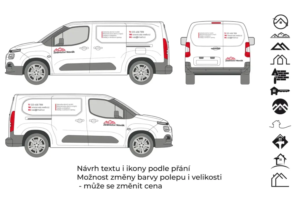 Náhled produktu: Zedník - malá dodávka - malý polep – fotografie 1