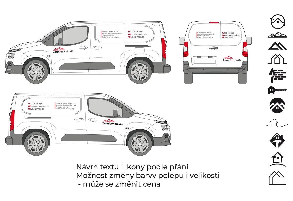 Náhled produktu: Zedník - malá dodávka - malý polep – fotografie 1
